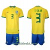 Brasil Thiago Silva 3 Hjemme VM 2022 - Barn Draktsett